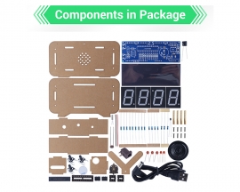 DC 5V Green LED Electronic Clock DIY Kit Date Time Temperature Alarm Clock Electronic Soldering Practice Kit